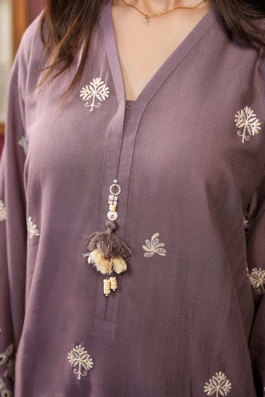 Stitched 2Pc - Embroidered Khaddar - NPWKDS2005