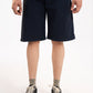 TEXTURED STRIPED-COTTON SHORTS