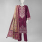 Purple Printed Cambric Unstitched 3Pc
