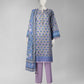 Light Purple Printed Cambric Untitched 3Pc