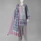 Grey Printed Cambric Unstitched 3Pc