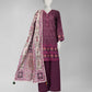 Purple Printed Cambric Unstitched 3Pc