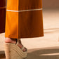 Caramel Striped Crepe Pants
