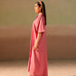 Pink Crepe Button Down Dress