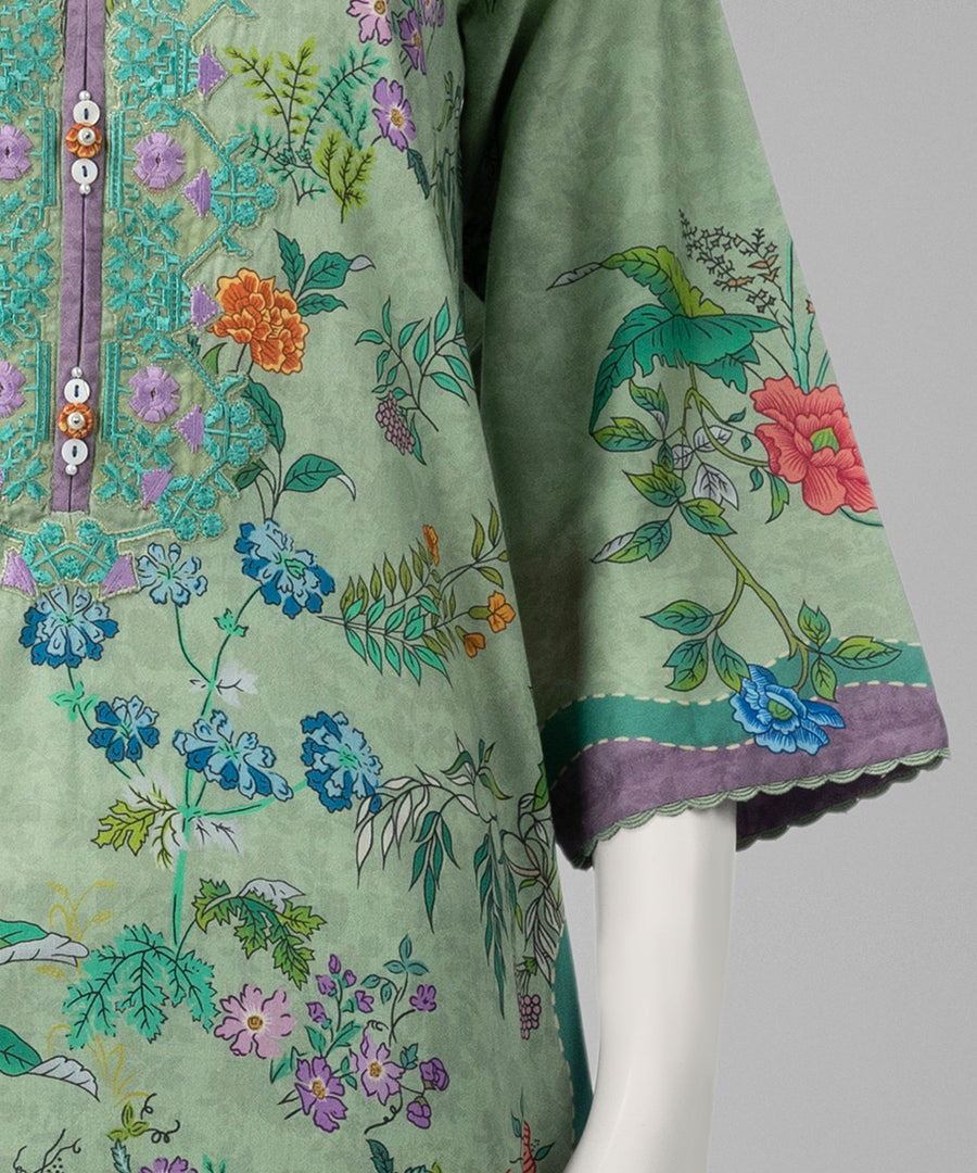 Mint Green Embroidered Dobby Unstitched 2Pc