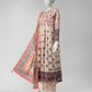 Dark Beige Embroidered Cambric Unstitched 3Pc