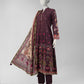 Brown Embroidered Cambric Unstitched 3Pc
