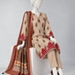 Beige Embroidered Pashmina Unstitched 3Pc