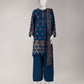 Blue Yarn Dyed Jacquard Unstitched 3Pc