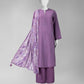 Purple Embroidered Khaddar Slub Unstitched 3Pc