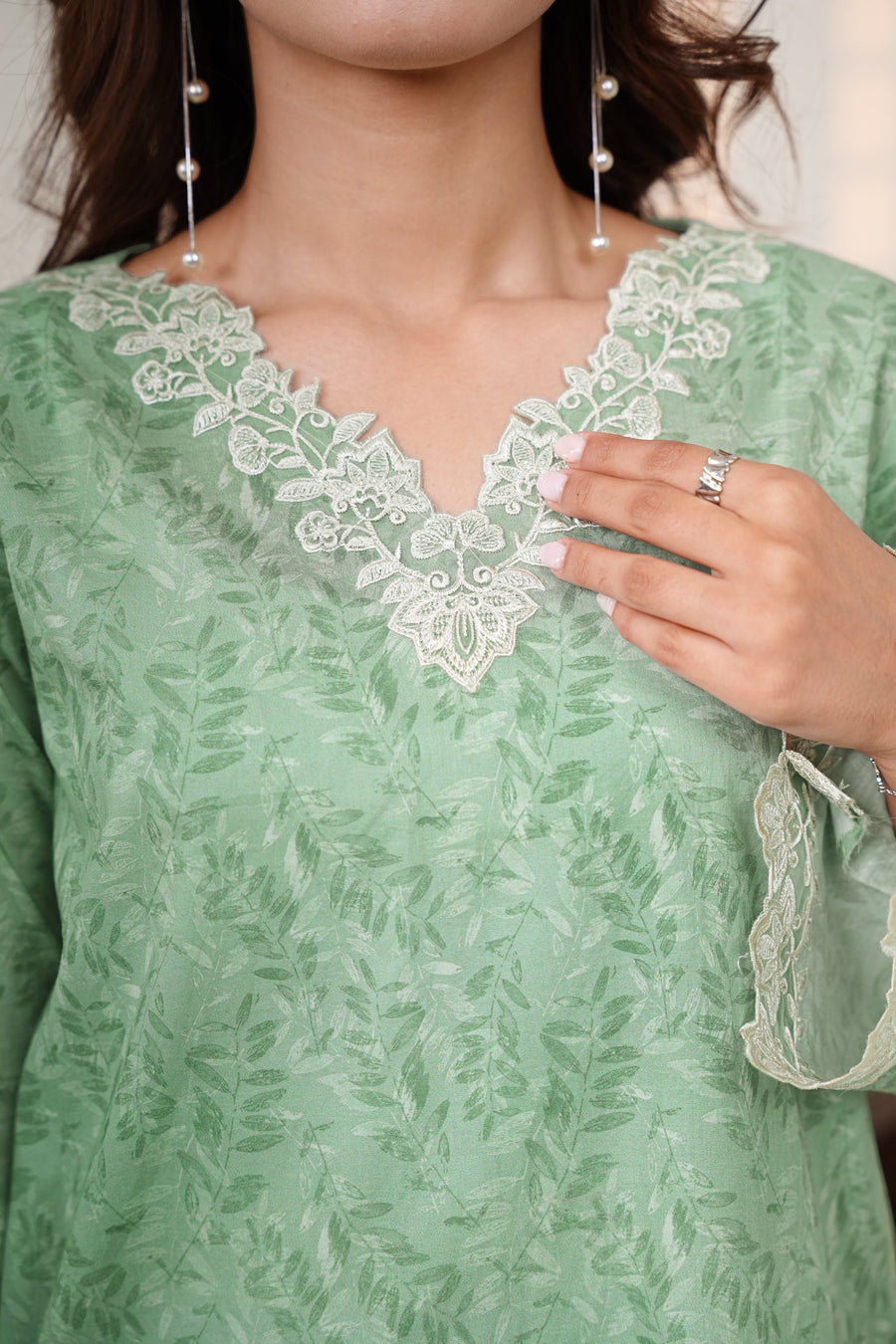 Stitched 2Pc - Embroidered Lawn - Sage Shift