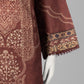 Brown Printed Cambric Unstitched 3Pc