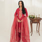 3PC - Embroidered Cambric Suit With Farshi Shalwaar