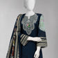 Grey Embroidered Cambric Unstitched 3Pc