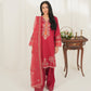 3PC - Embroidered Cambric Suit With Farshi Shalwaar