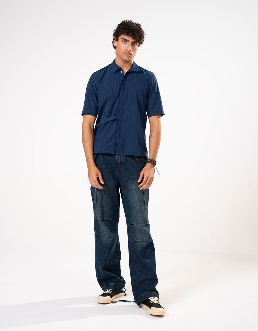 BOXY FIT CROSS OVER SHIRT