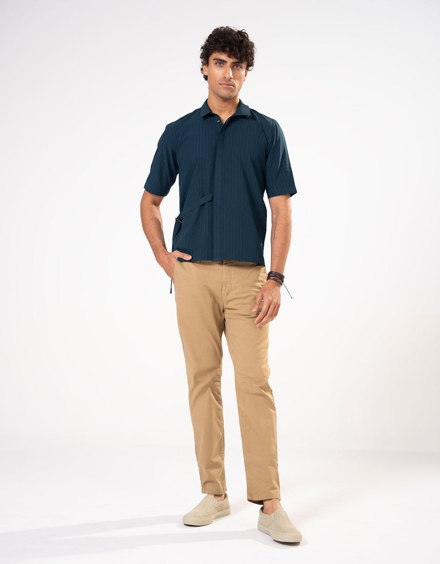 BOXY FIT CROSS OVER SHIRT