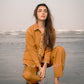 Caramel Striped Button Down shirt