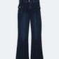 Pleated Flared Jeans