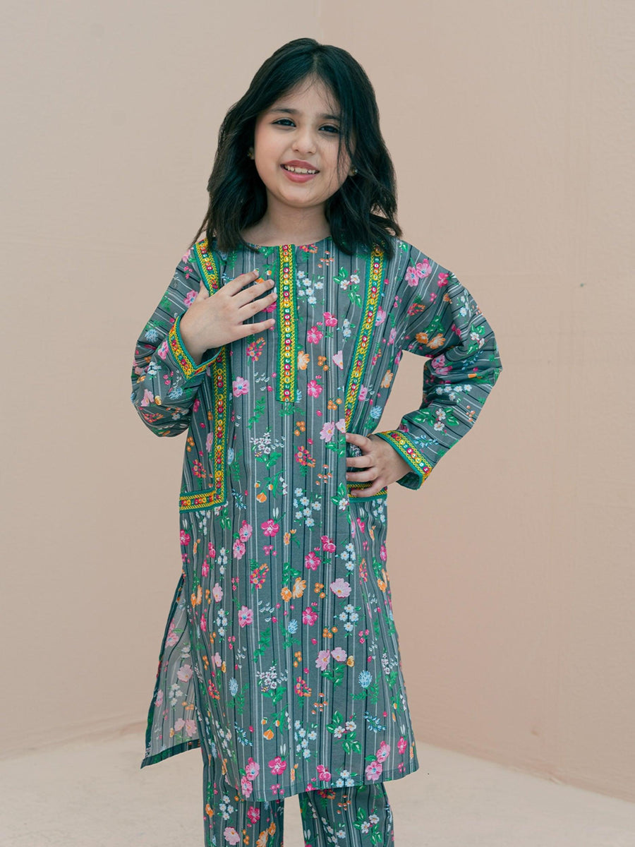 GIRLS LAWN SHIRT & TROUSER