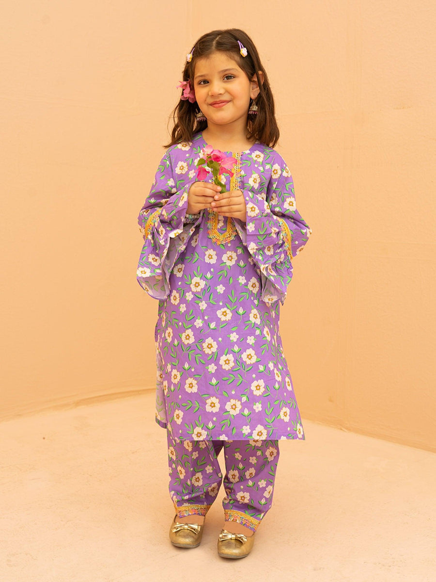 PURPLE LAWN SHIRT & TROUSER