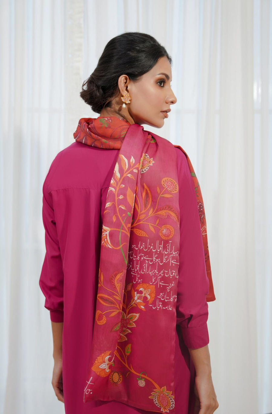 Mehak Stole - Pink & Orange