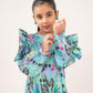 GIRLS SEA GREEN FROCK & TROUSER