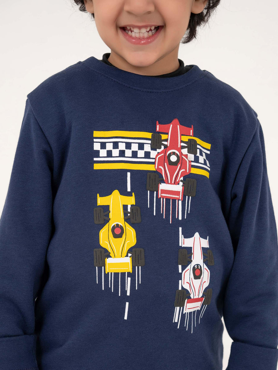 BOYS BLUE TERRY SWEATSHIRT