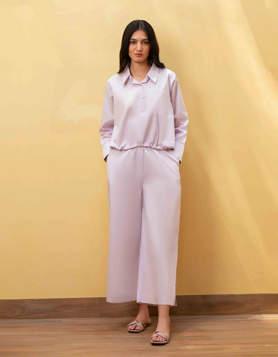 POPLIN SHIRT WITH ADJUSTABLE DRAWSTRING