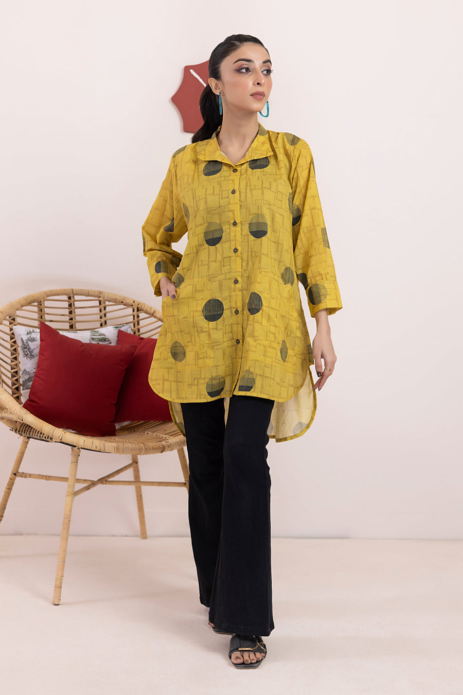 01 Piece Embroidered Fusion Top