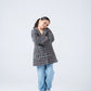 Girls' Grey Checkered Felt Coat