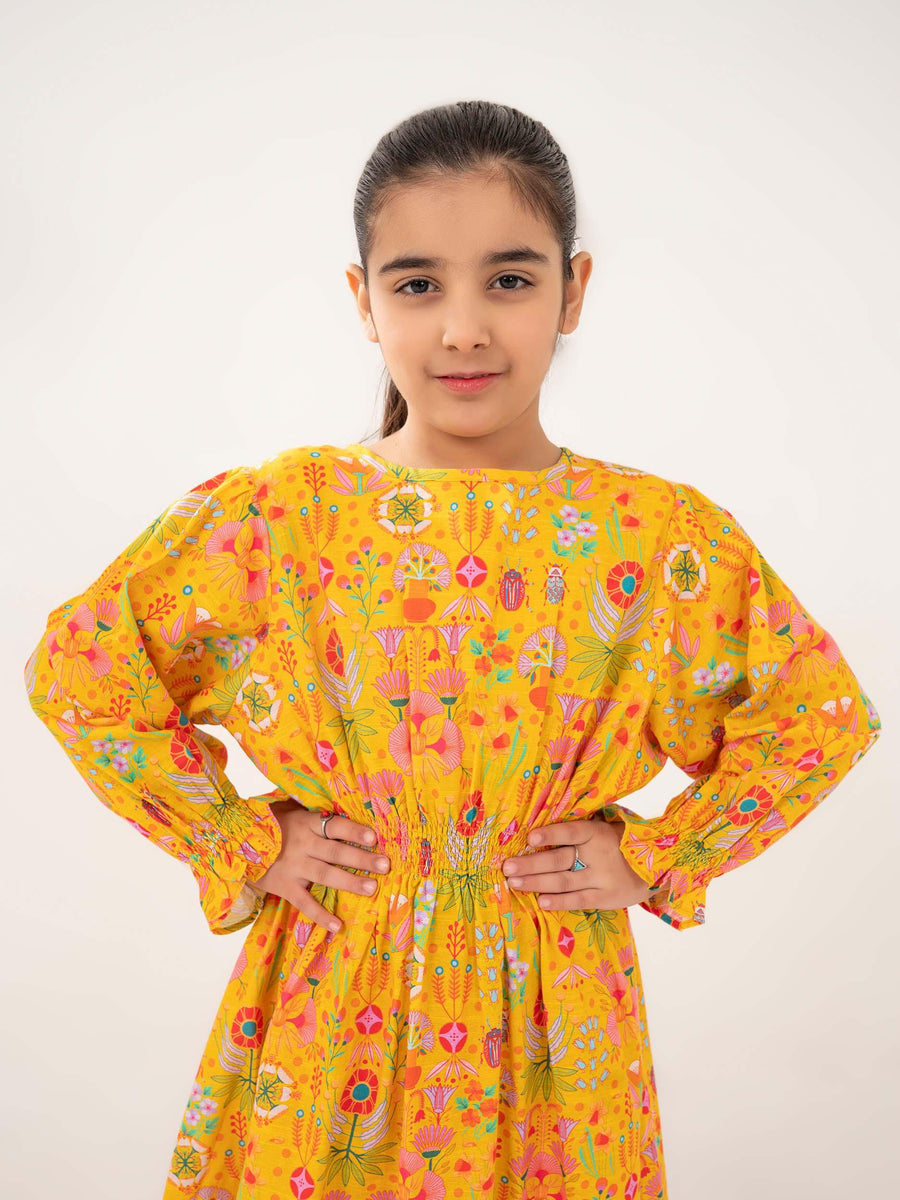 GIRLS KHADDAR FROCK & TROUSER