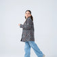 Girls' Grey Checkered Felt Coat