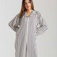 STRIPPED LONG BUTTONED SHIRT