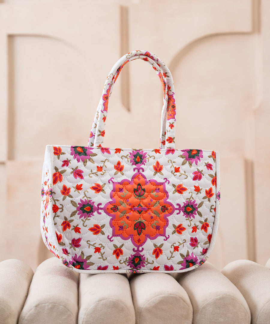 Floral Quilted Tote Bag