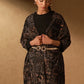 Qala Velvet Stole - Black