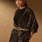 Qala Velvet Stole - Black