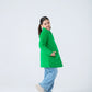 Girls Chic Green Felt Coat
