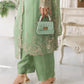 03 Piece Ready to wear Embroidered Organza