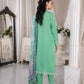 03 Piece Ready to wear Embroidered Raw Silk With Printed Polyester Chiffon Dupatta