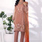 03 Piece Ready to wear  Embroidered Organza with printed chiffon dupatta