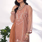 03 Piece Ready to wear  Embroidered Organza with printed chiffon dupatta