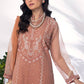 03 Piece Ready to wear  Embroidered Organza with printed chiffon dupatta