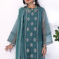 03 Piece Ready to wear  Embroidered Khaddi net with Khaddi dupatta