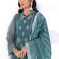 03 Piece Ready to wear  Embroidered Khaddi net with Khaddi dupatta