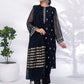 03 Piece Ready to wear Embroidered  Khaddi net