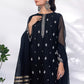 03 Piece Ready to wear Embroidered  Khaddi net