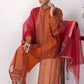 03 Piece Ready to wear Embroidered Khaddi Net with Organza dupatta