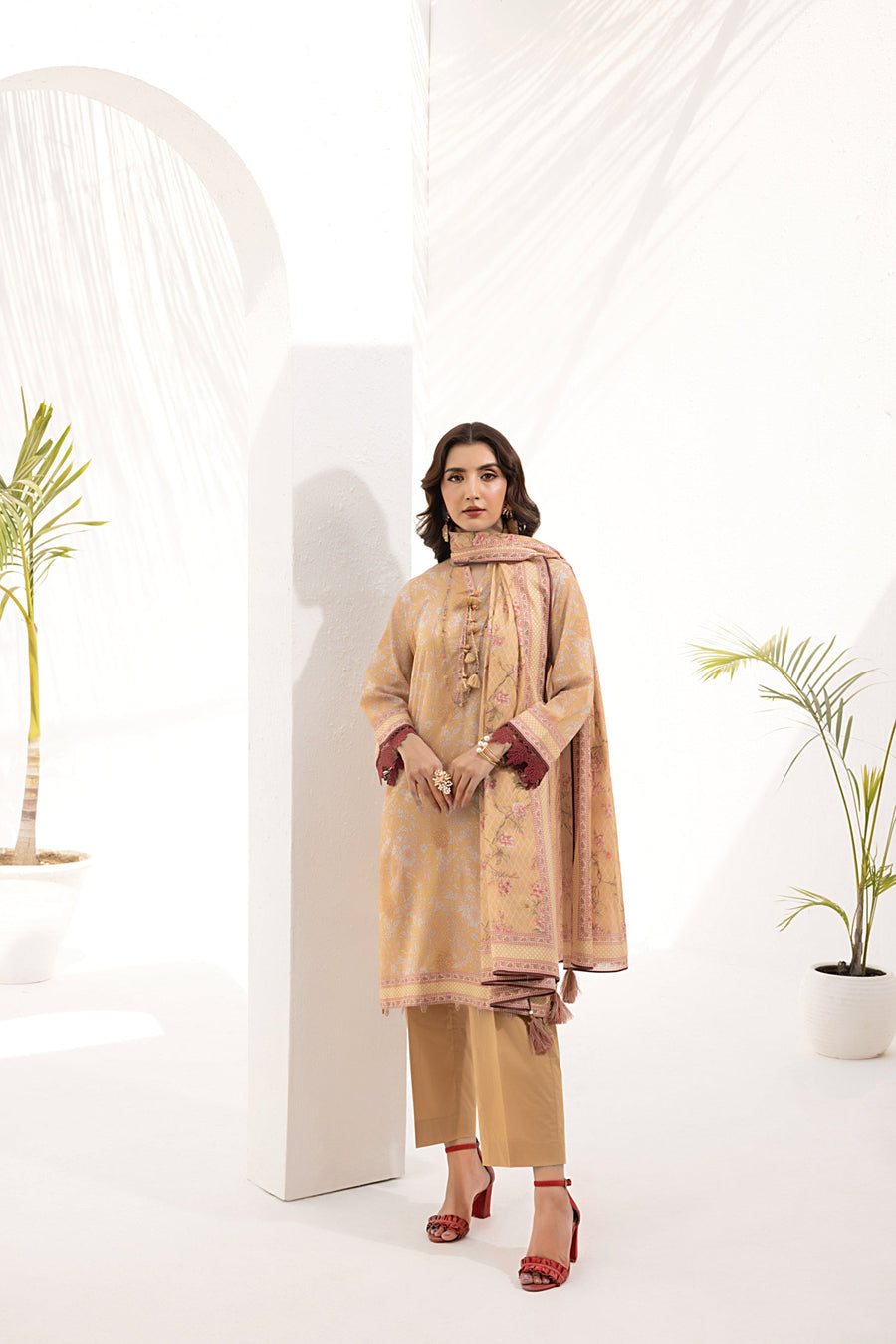 02 Piece Unstitched Printed Shirt & Dupatta
