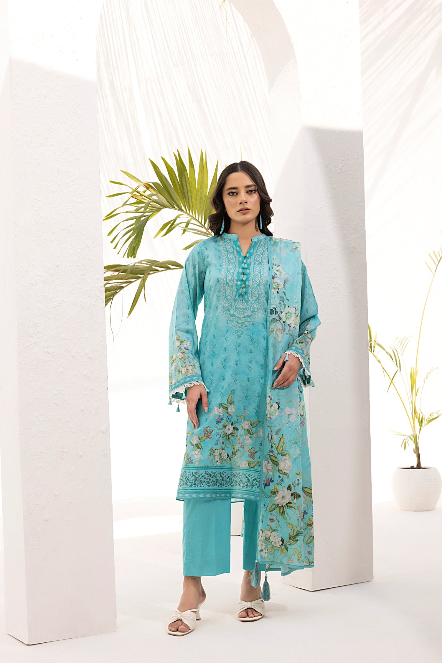 02 Piece Unstitched Printed Shirt & Dupatta